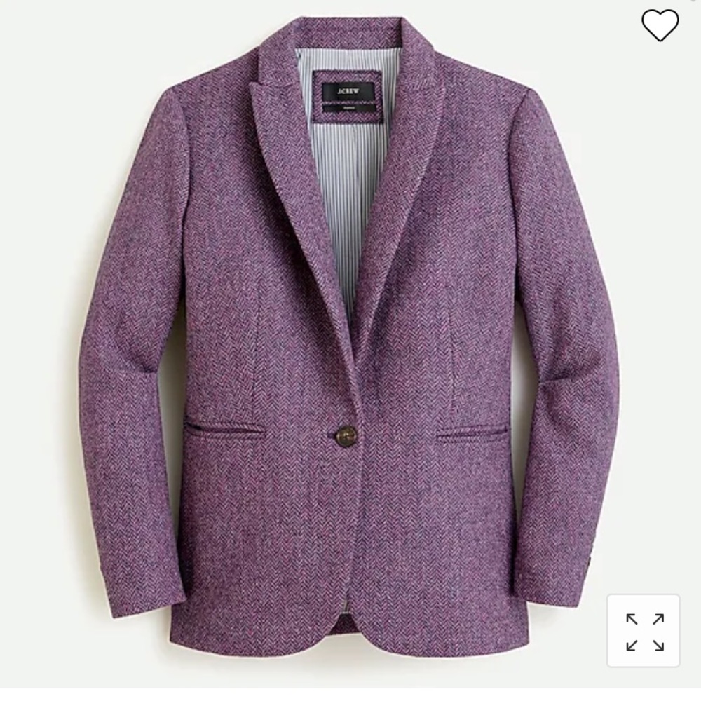 J. Crew Purple Herringbone Parke Blazer Size 8